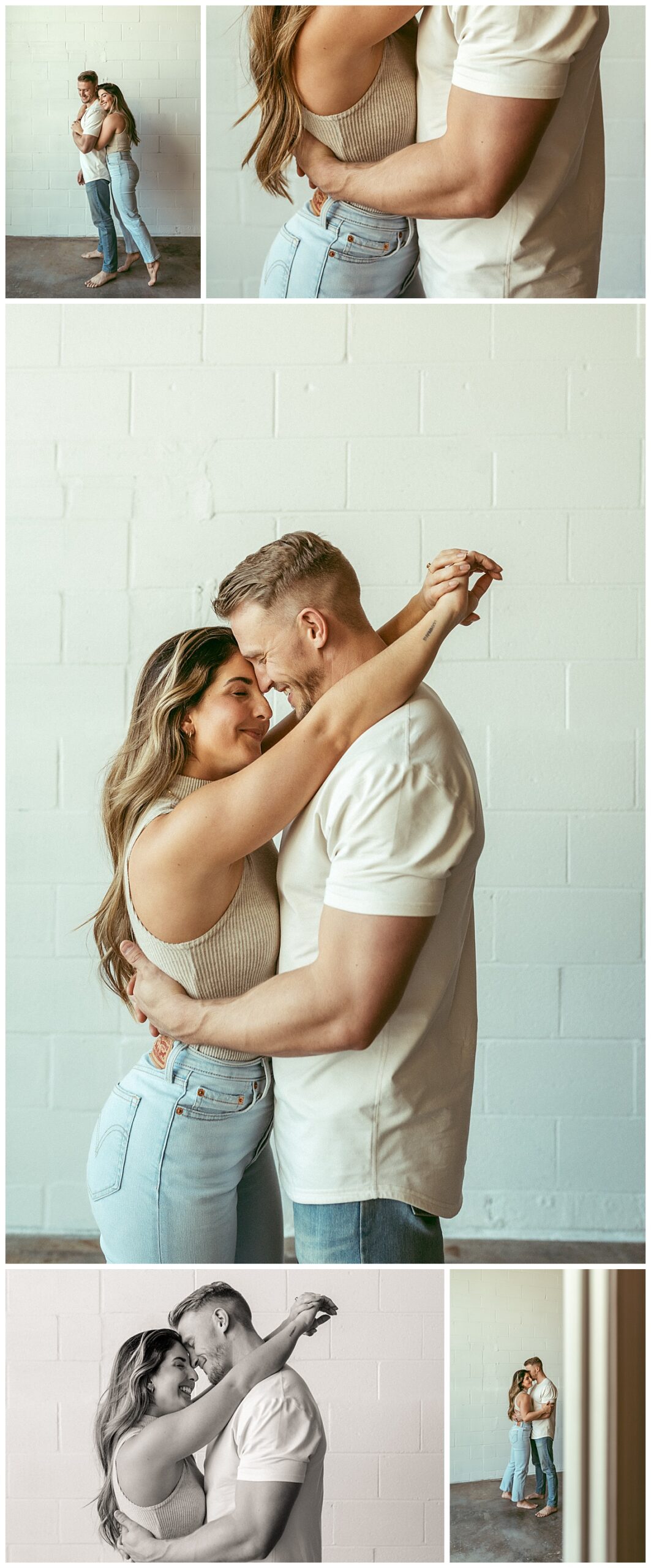fiance hugs her man from behind by Virginia Beach photographer