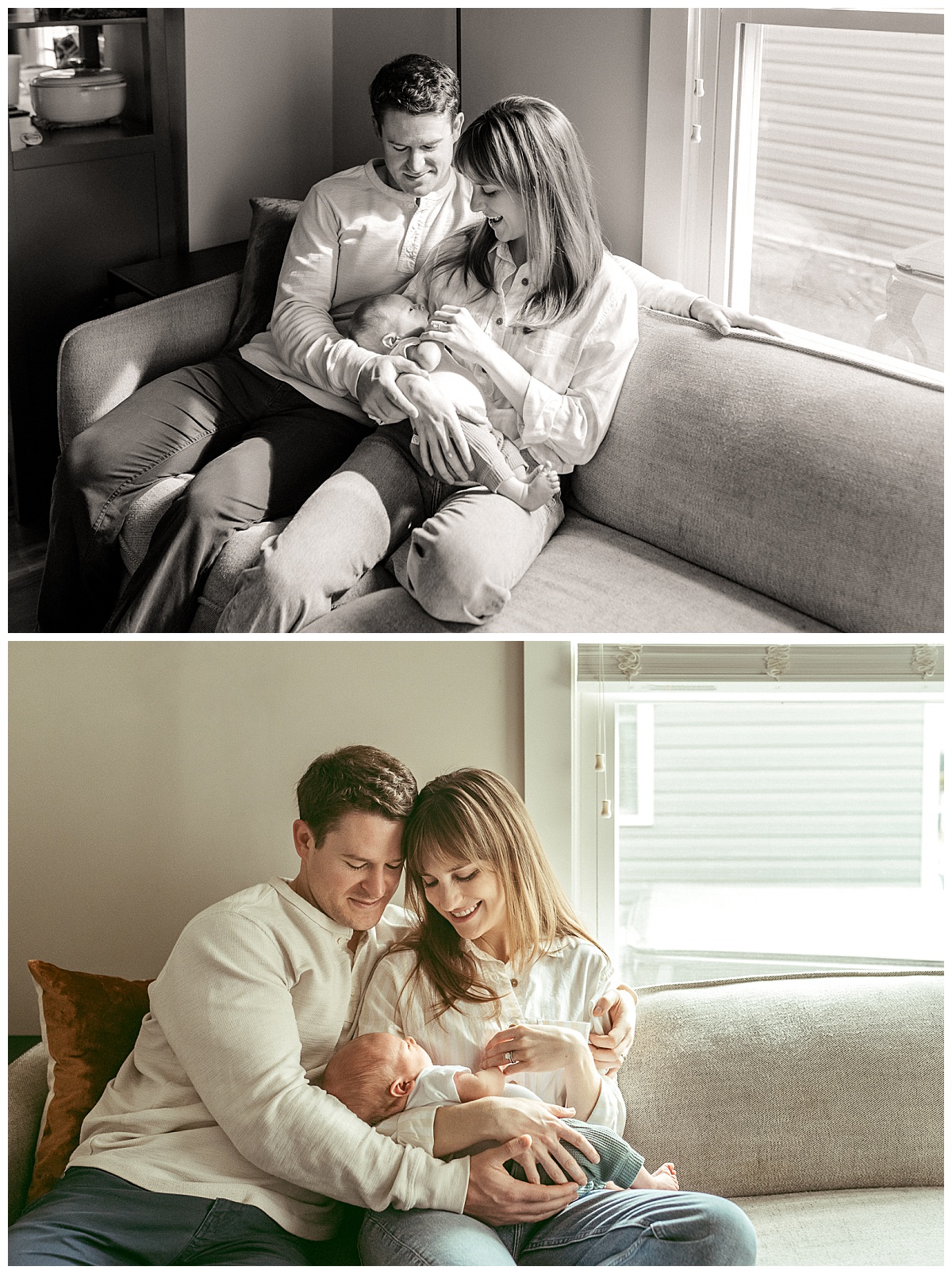 husband has arm around wife holding infant by Nikki Meer Photography