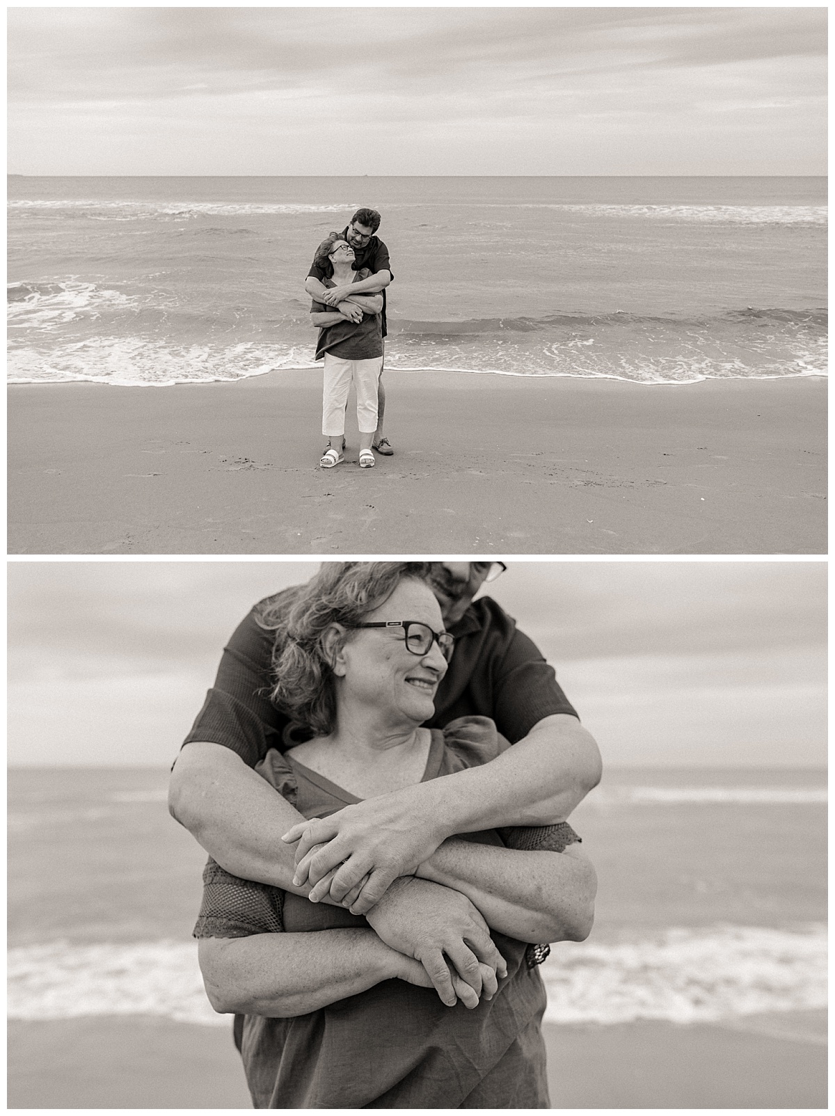 man wraps his arms around wife from behind by Nikki Meer Photography