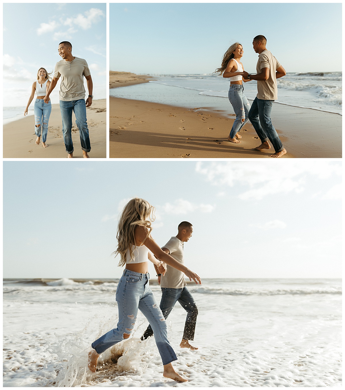 guy and girl dance together on beach by Virginia Beach photographer