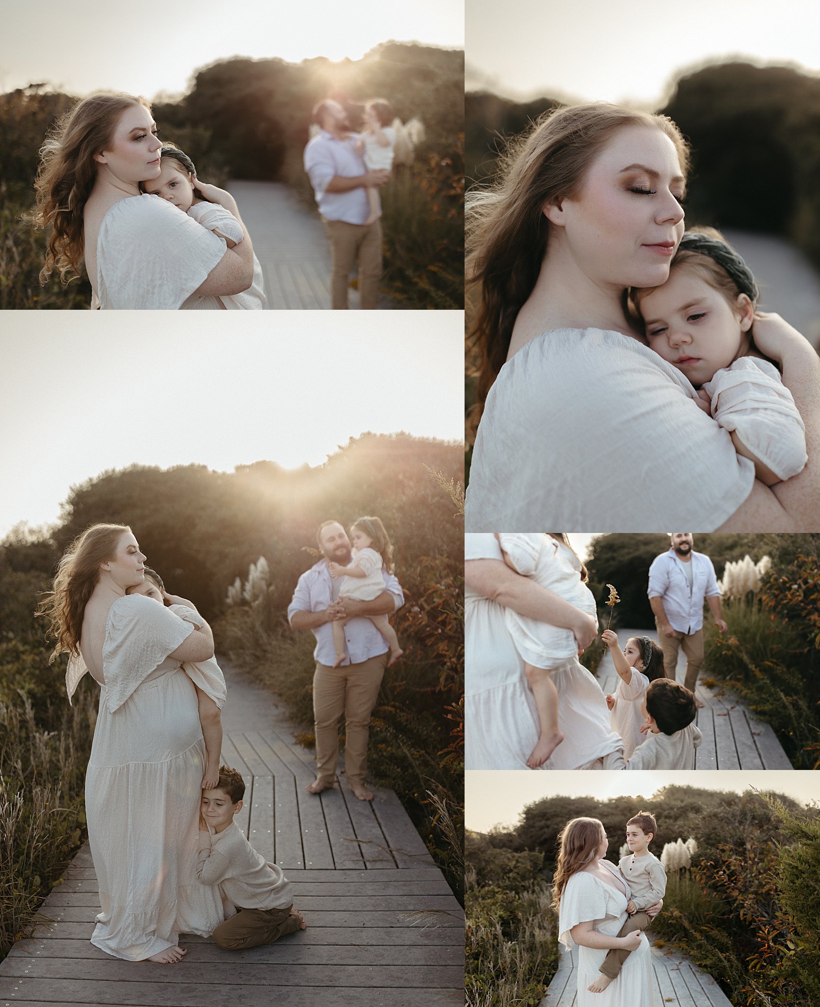 mom holds her children during perfect family session