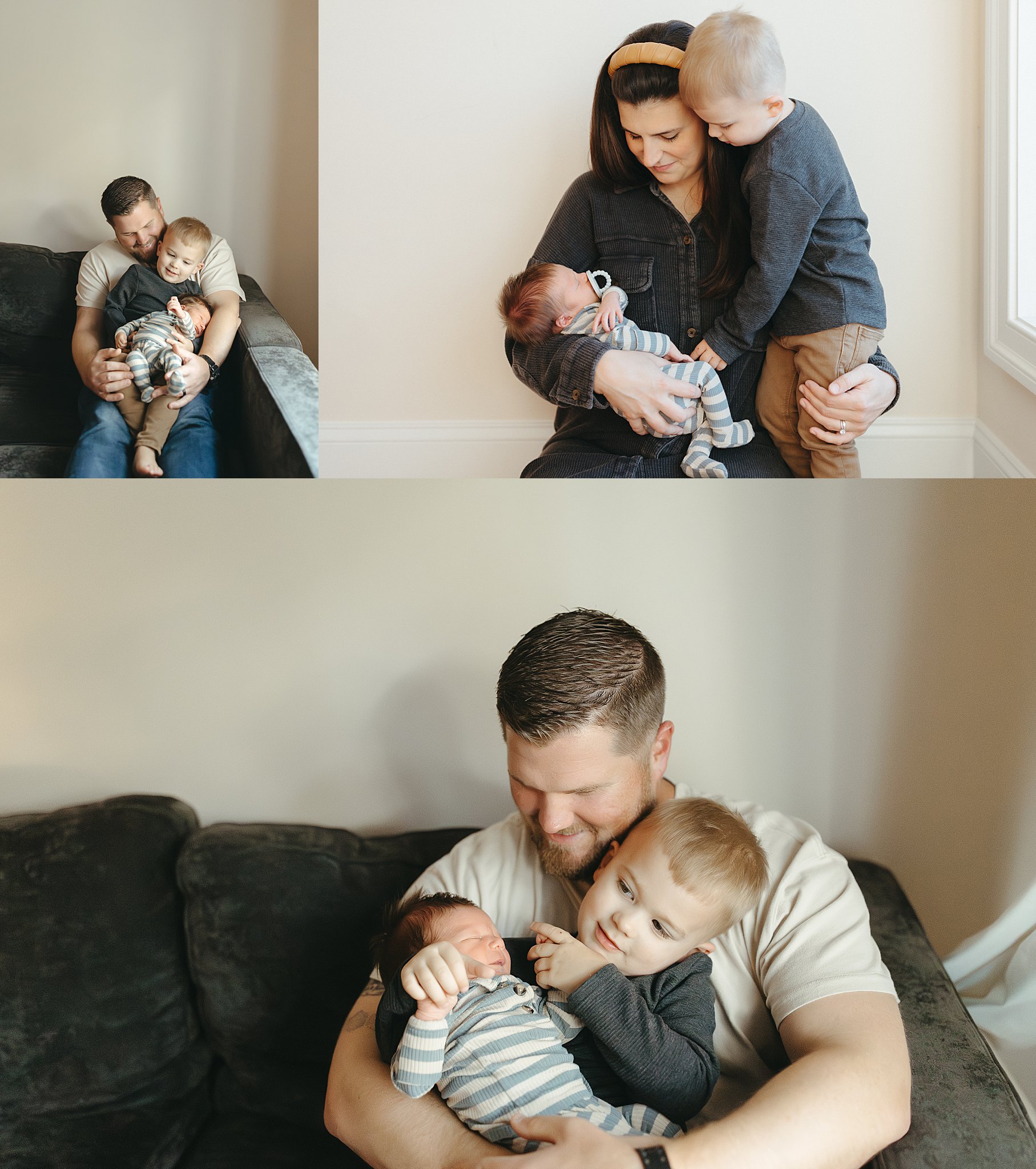 parents snuggle with sons by Nikki Meer Photography