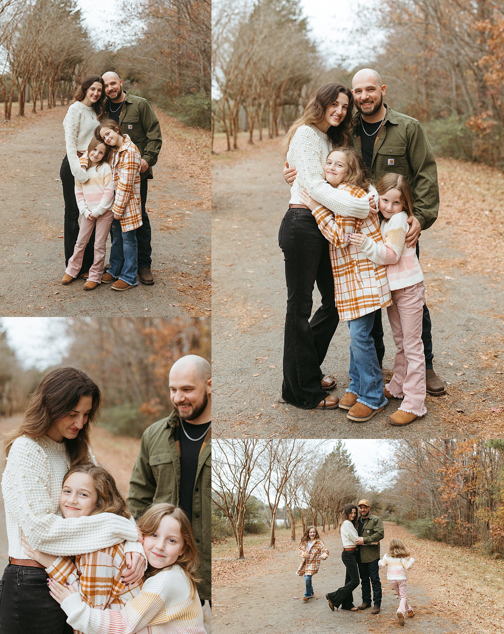 parents hug daughters during Laid-Back Family Session