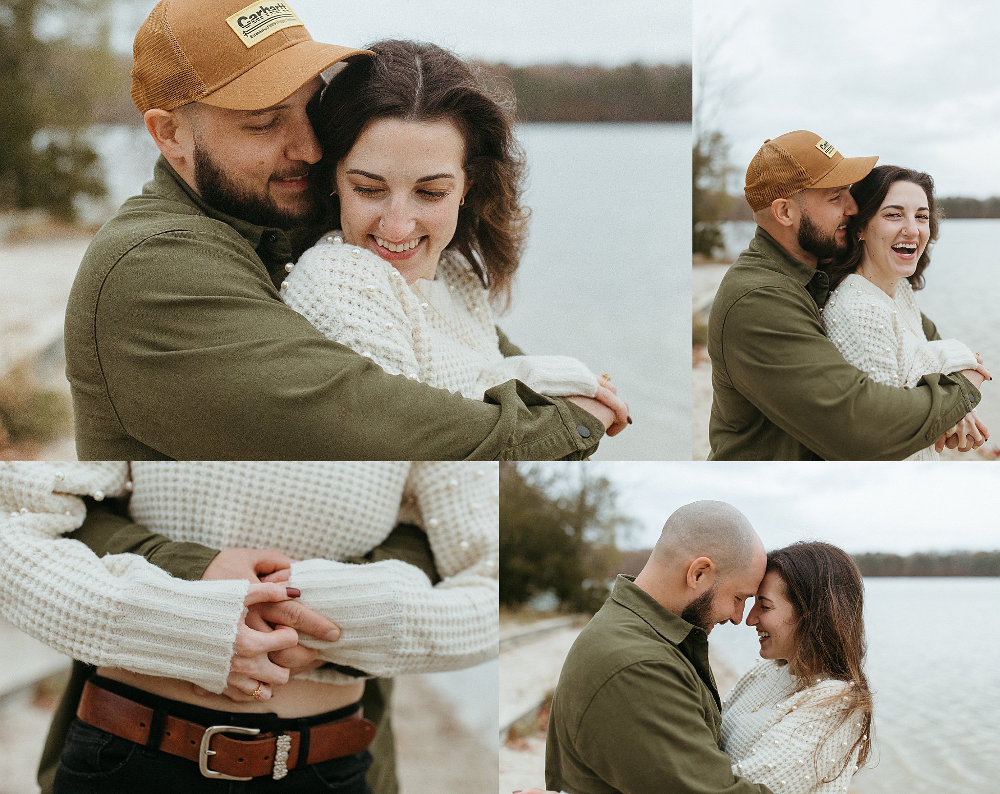 man hugs woman from behind by Virginia Beach Photographer