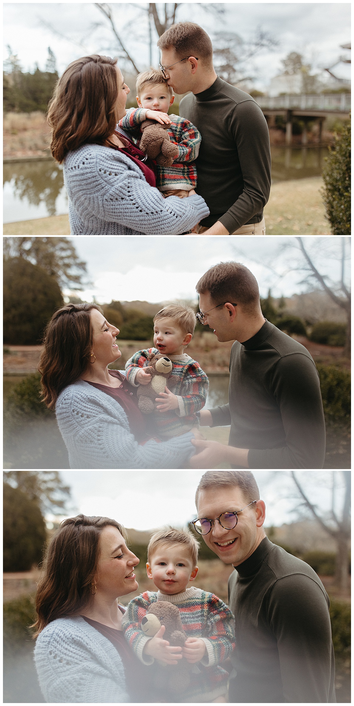 parents hold toddler between them by Nikki Meer Photography