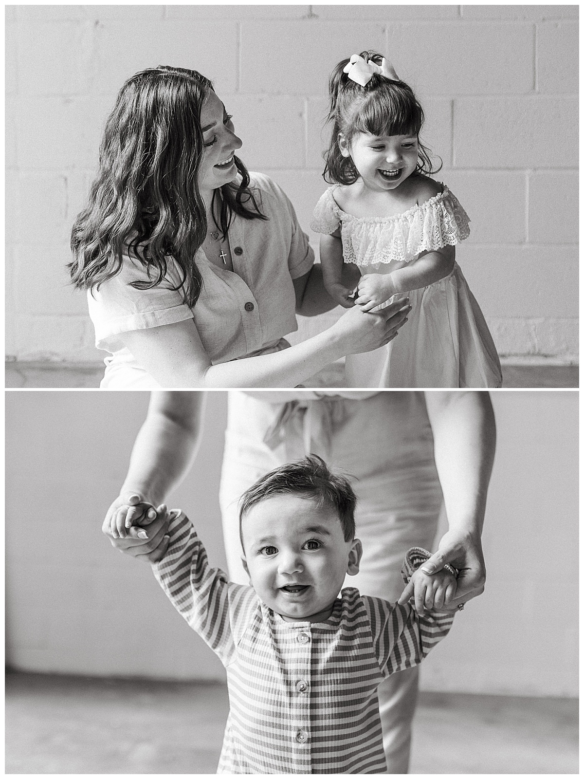 mom and daughter giggle together by Nikki Meer Photography