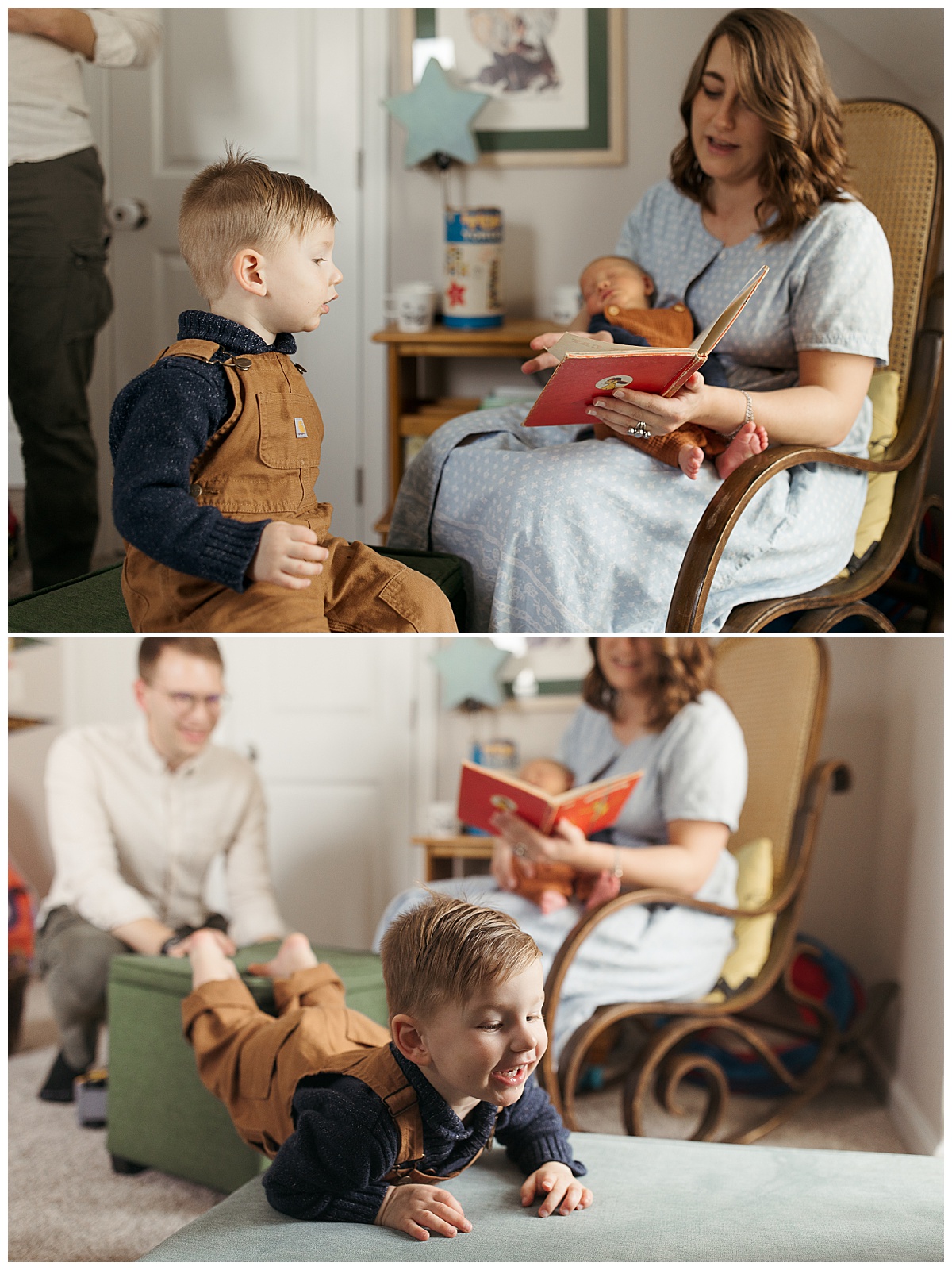 mother reads a book to two sons by Nikki Meer Photography 